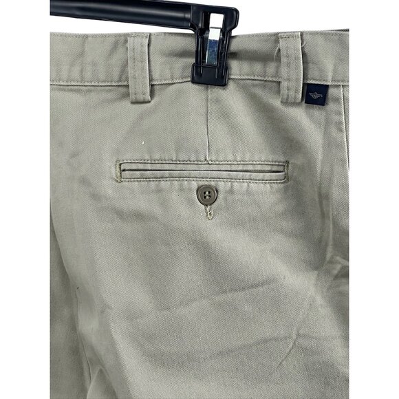 Dockers Mens Relaxed Fit Khaki Flat Front Cotton Pants W36 L29 Chinos Office - Picture 9 of 10